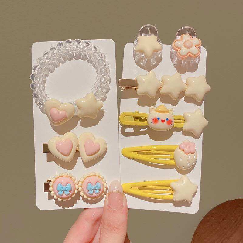 Set 9 chi tiết kẹp cột tóc dễ thương cho bé yêu