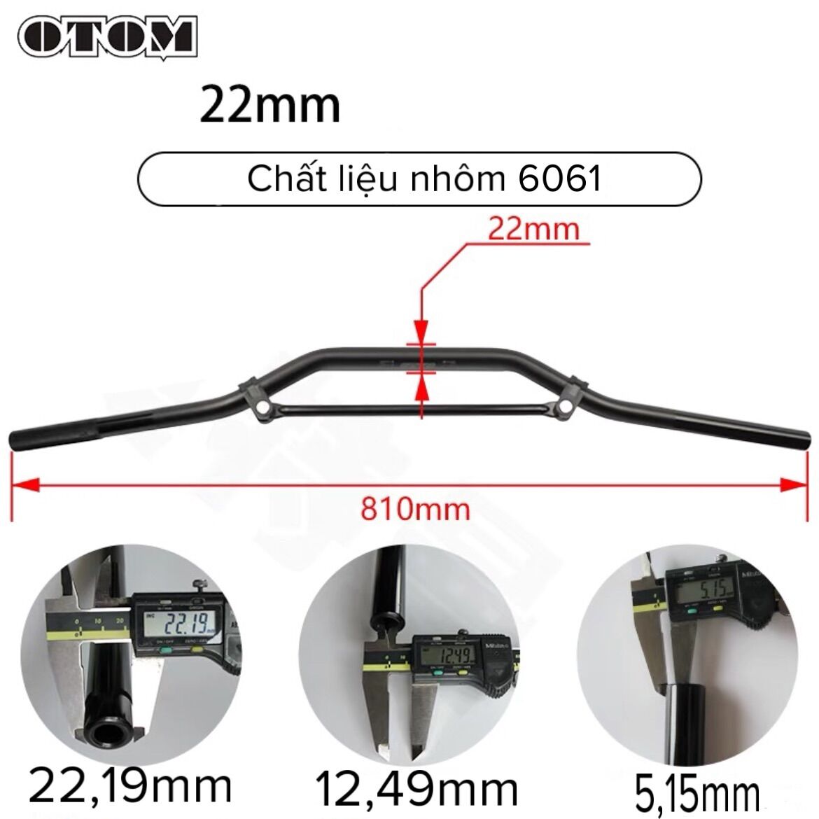 Ghi đông otom 22mm