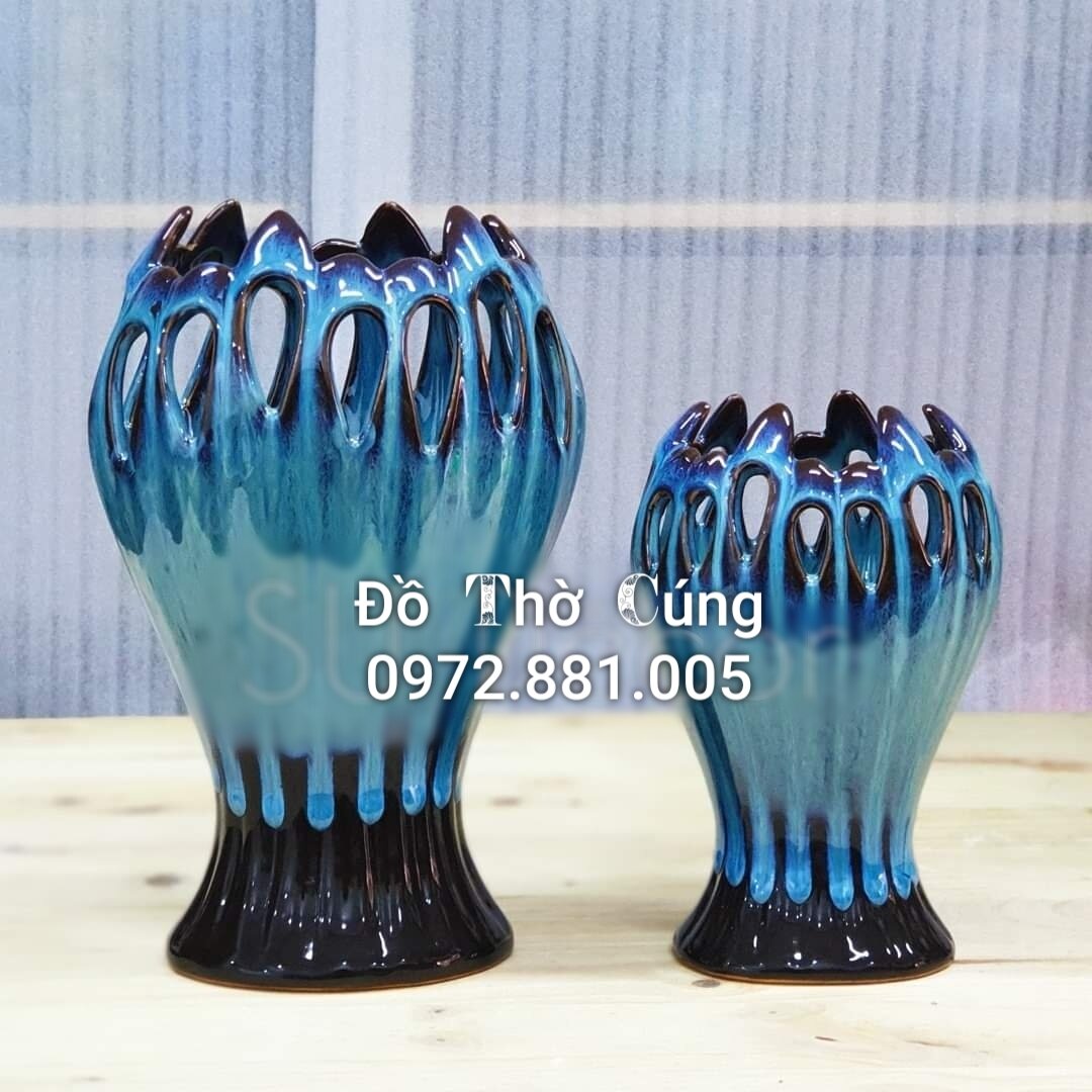 Lọ cắm hoa bàn tay phật, men hỏa biến