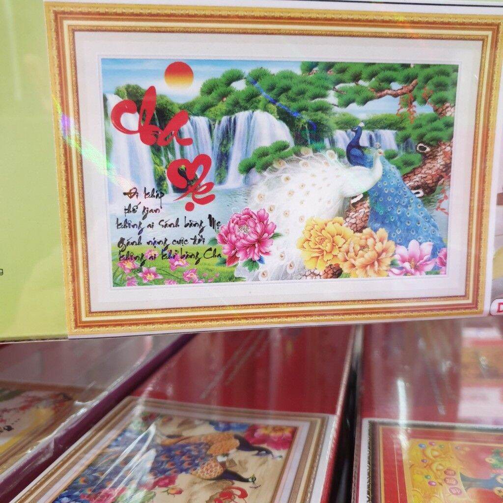 [ Siêu rẻ ] Tranh đính đá Cha Mẹ kích thước 75*50cm