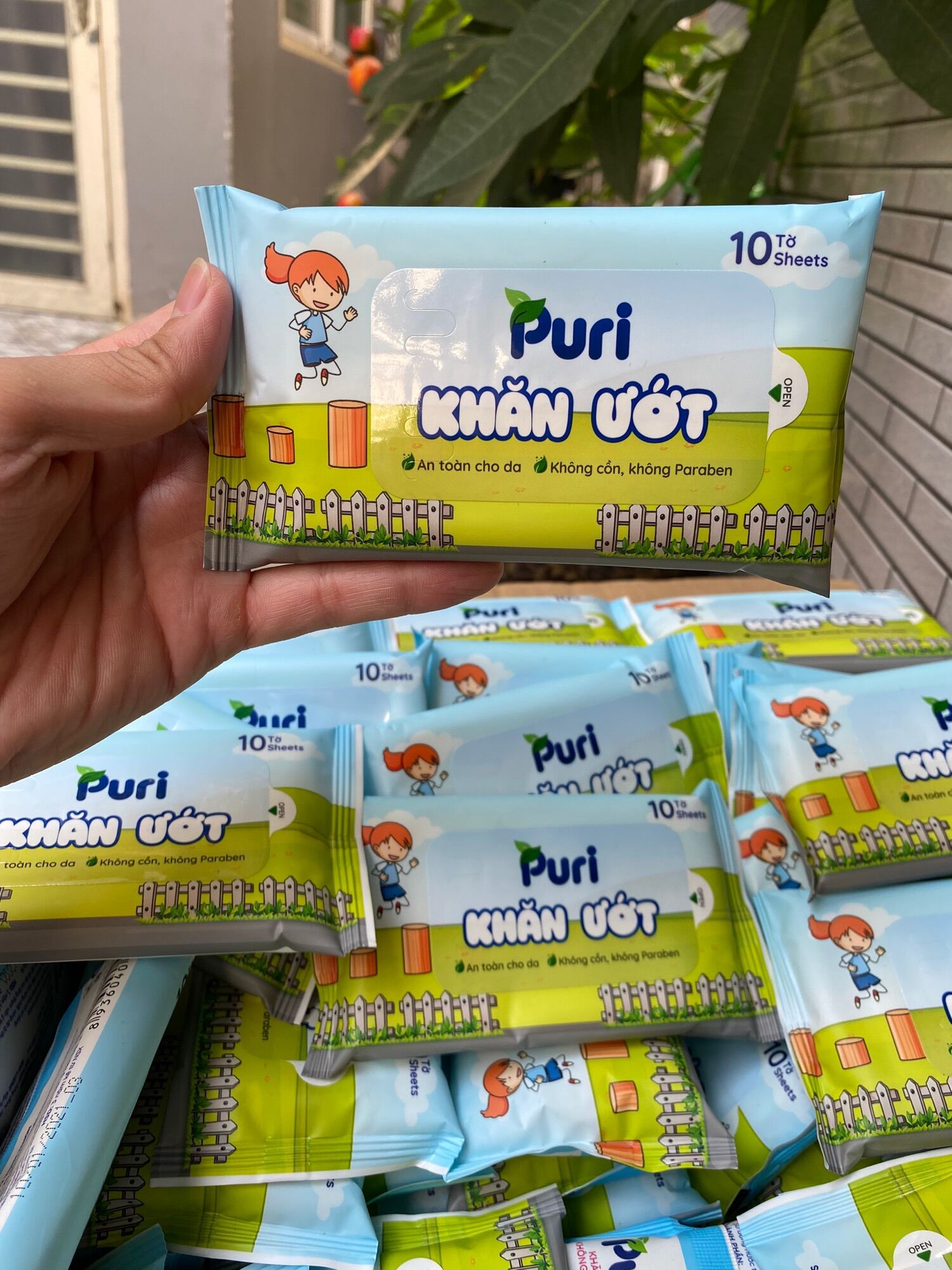 Combo 10 gói khăn ướt mini puri - không mùi - siêu mịn