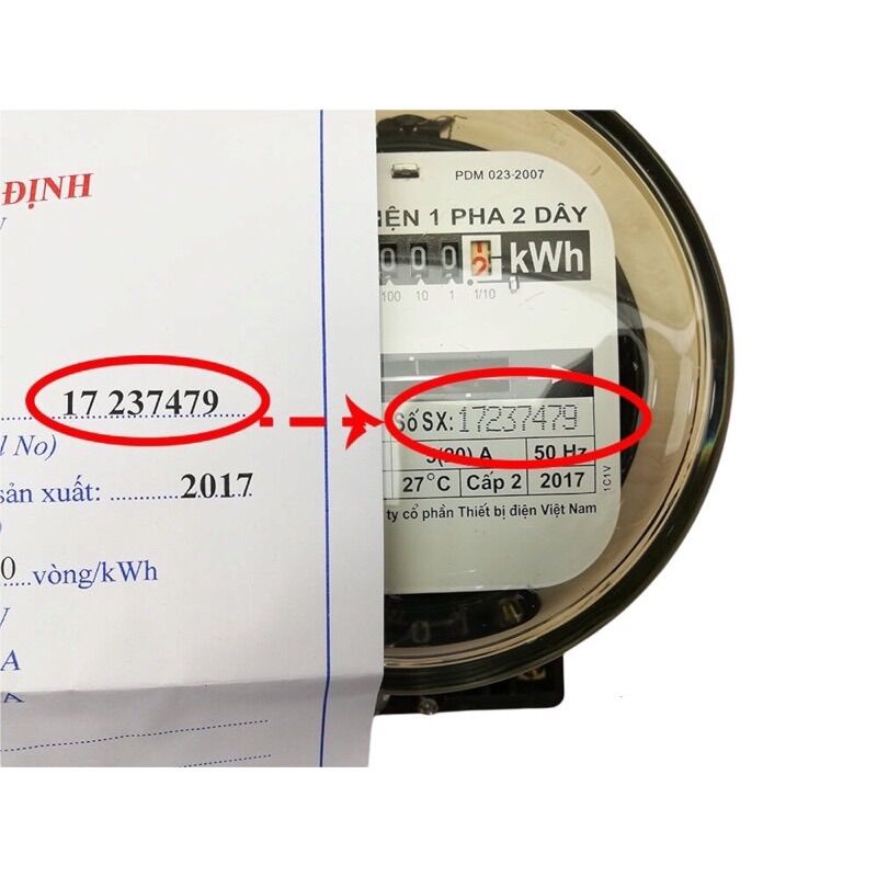 Công Tơ Điện - Đồng Hồ Điện 1 pha 2 dây