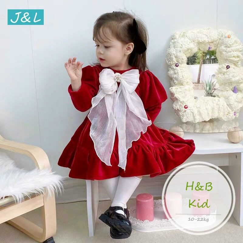 Váy ren đỏ cho bé gái