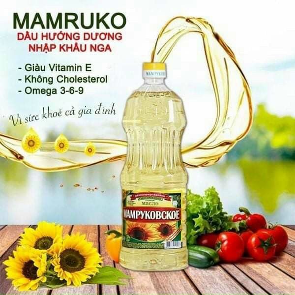 [Sale] - Dầu ăn hướng dương Mamruko 1 lít "Date mới"