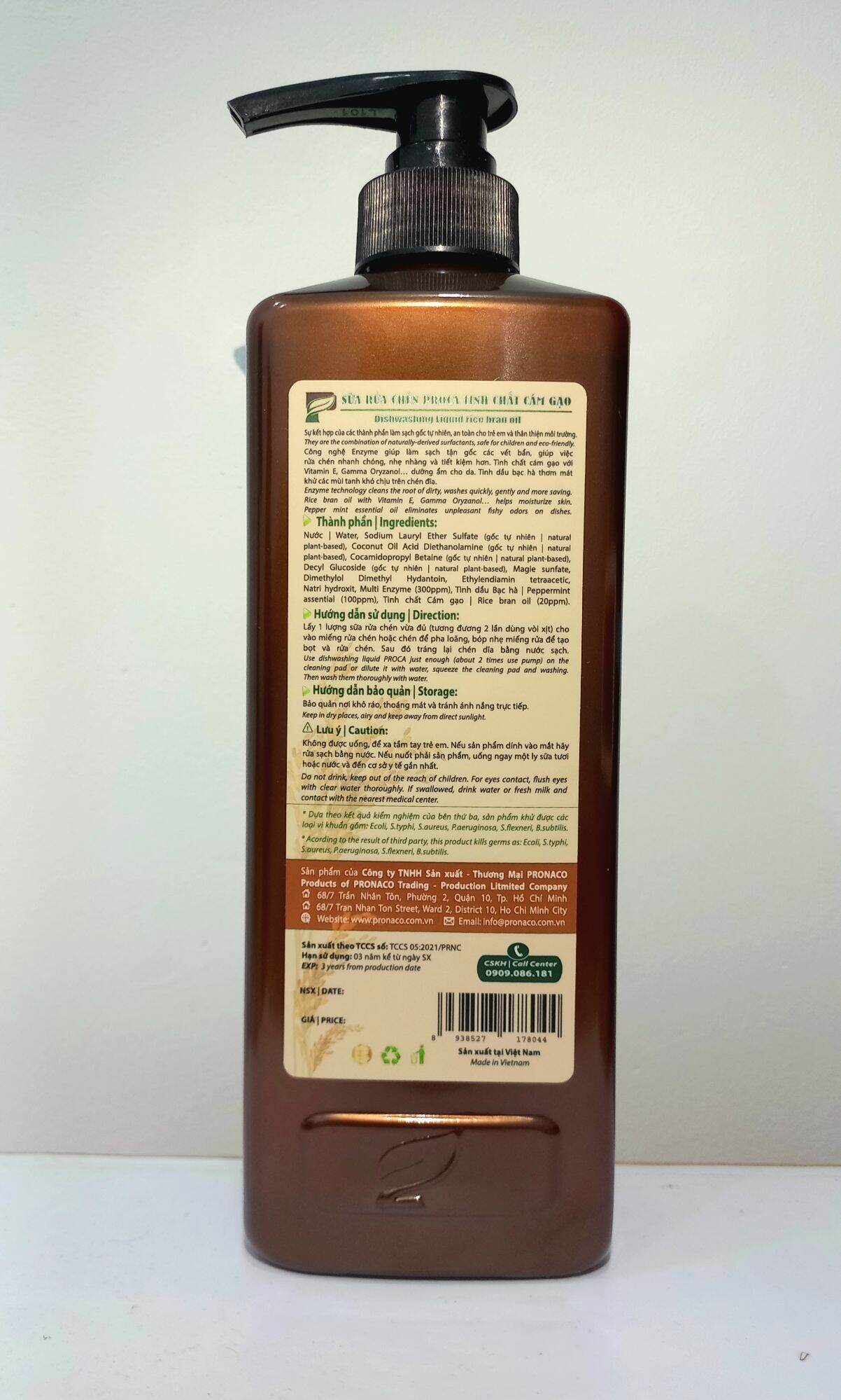 Sửa rửa chén PROCA tinh chất cám gạo 765gr