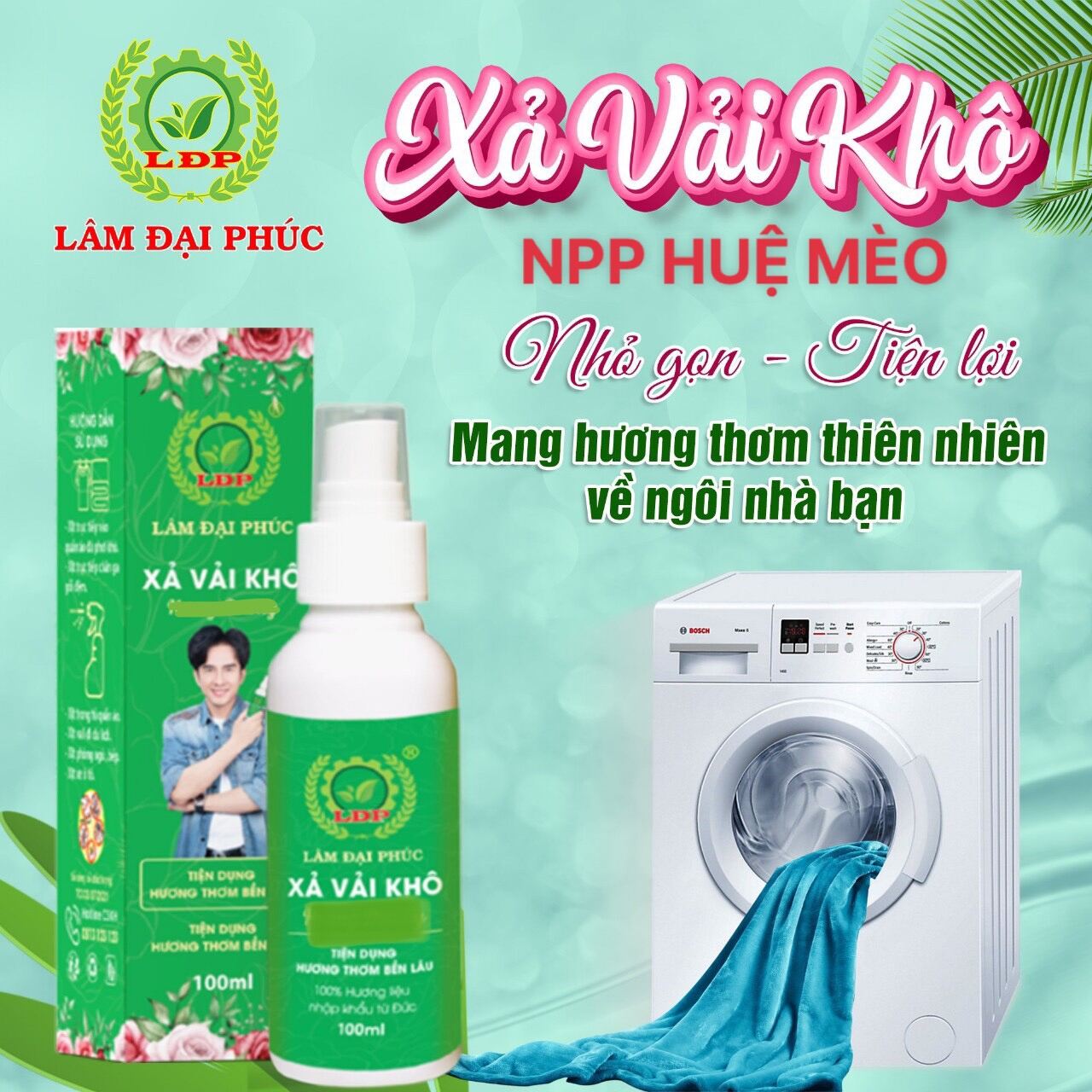 Nước Xả Vải Khô  MÀU XANH  Lâm Đại Phúc