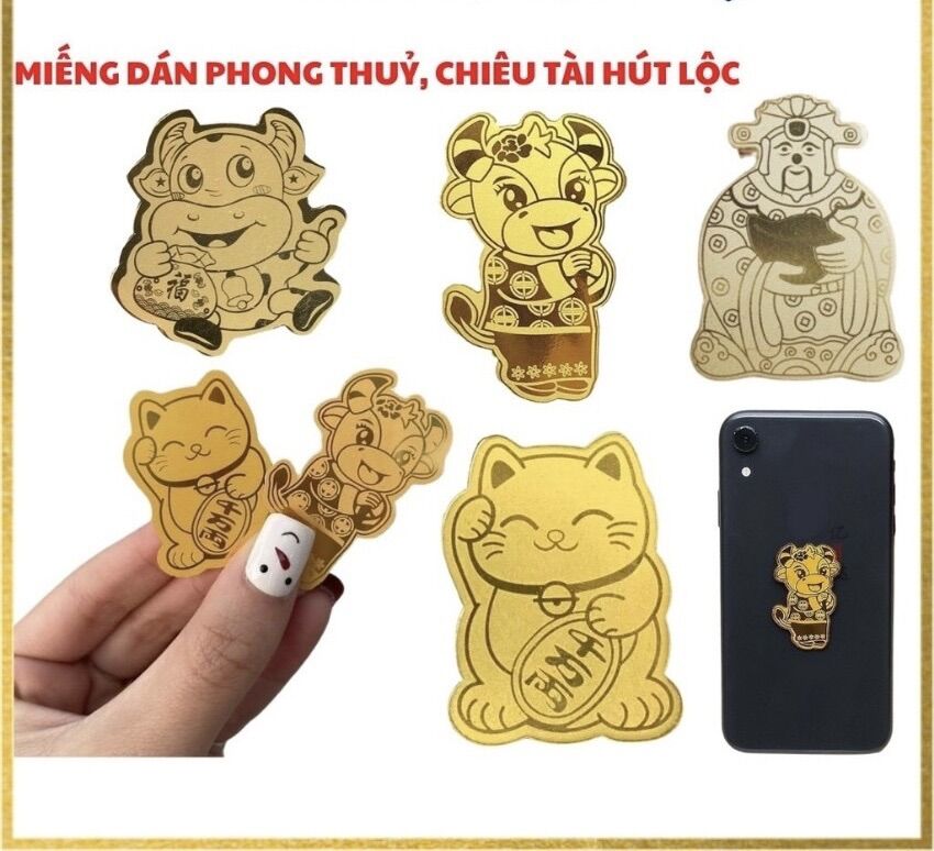 Miếng dán thần tài hút lộc may mắn