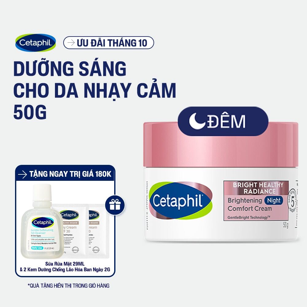 Kem dưỡng ẩm sáng da ban đêm Cetaphil Bright Healthy Radiance Brightening Night Comfort Cream 50g