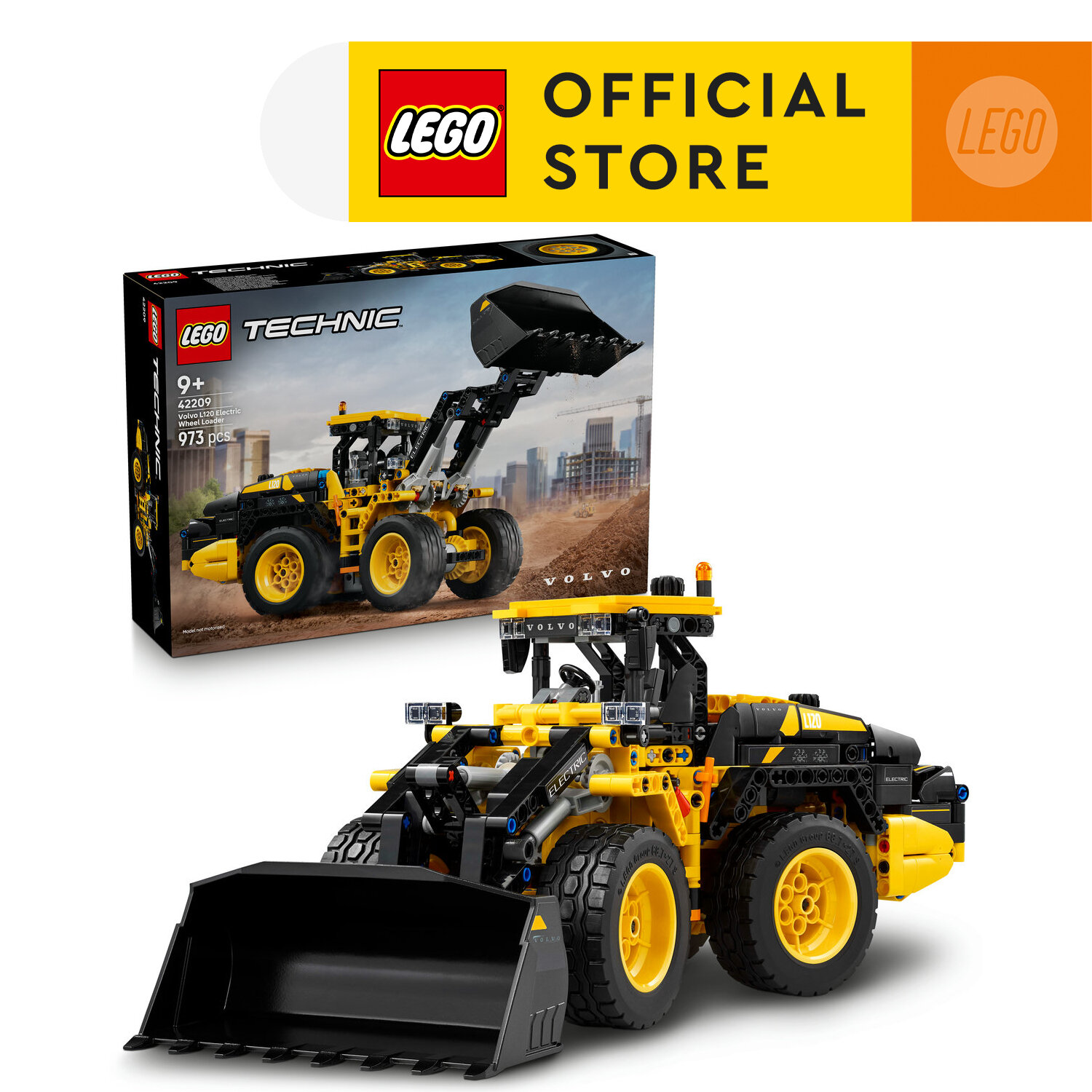LEGO TECHNIC 42209 Đồ Chơi Lắp Ráp Xe Xúc Lốp Điện Volvo L120 (973 chi tiết)
