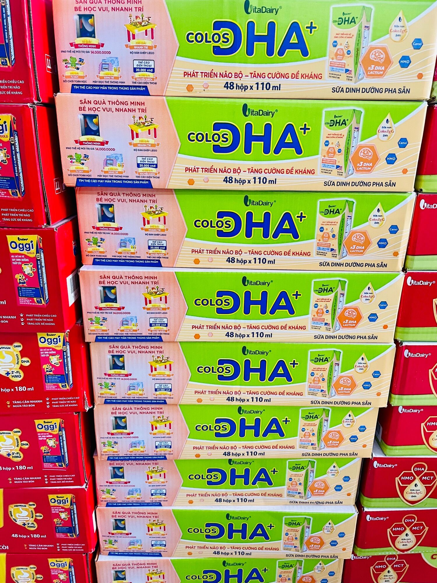 Thùng 48 hộp sữa pha sẵn Vitadairy Colos DHA 110ml