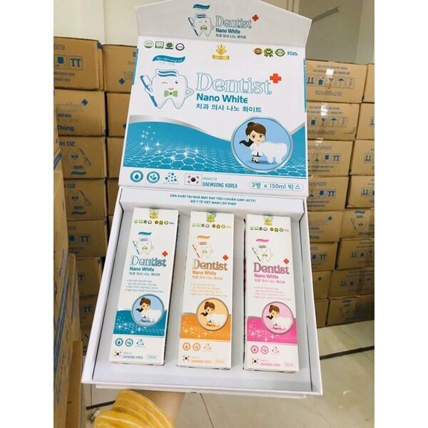 KEM ĐÁNH RĂNG TẠO BỌT DENTIST NANO WHITE , TRẮNG RĂNG , SẠCH MẢNG BÁM