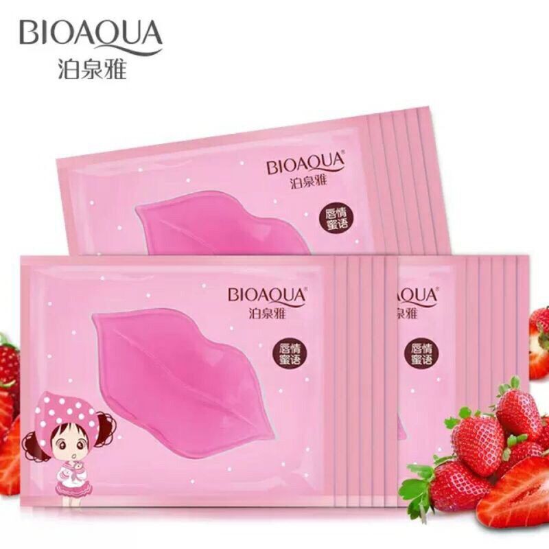[HCM]COMBO 10 MIẾNG MẶT NẠ MÔI CẤP ẨM BIOAQUA