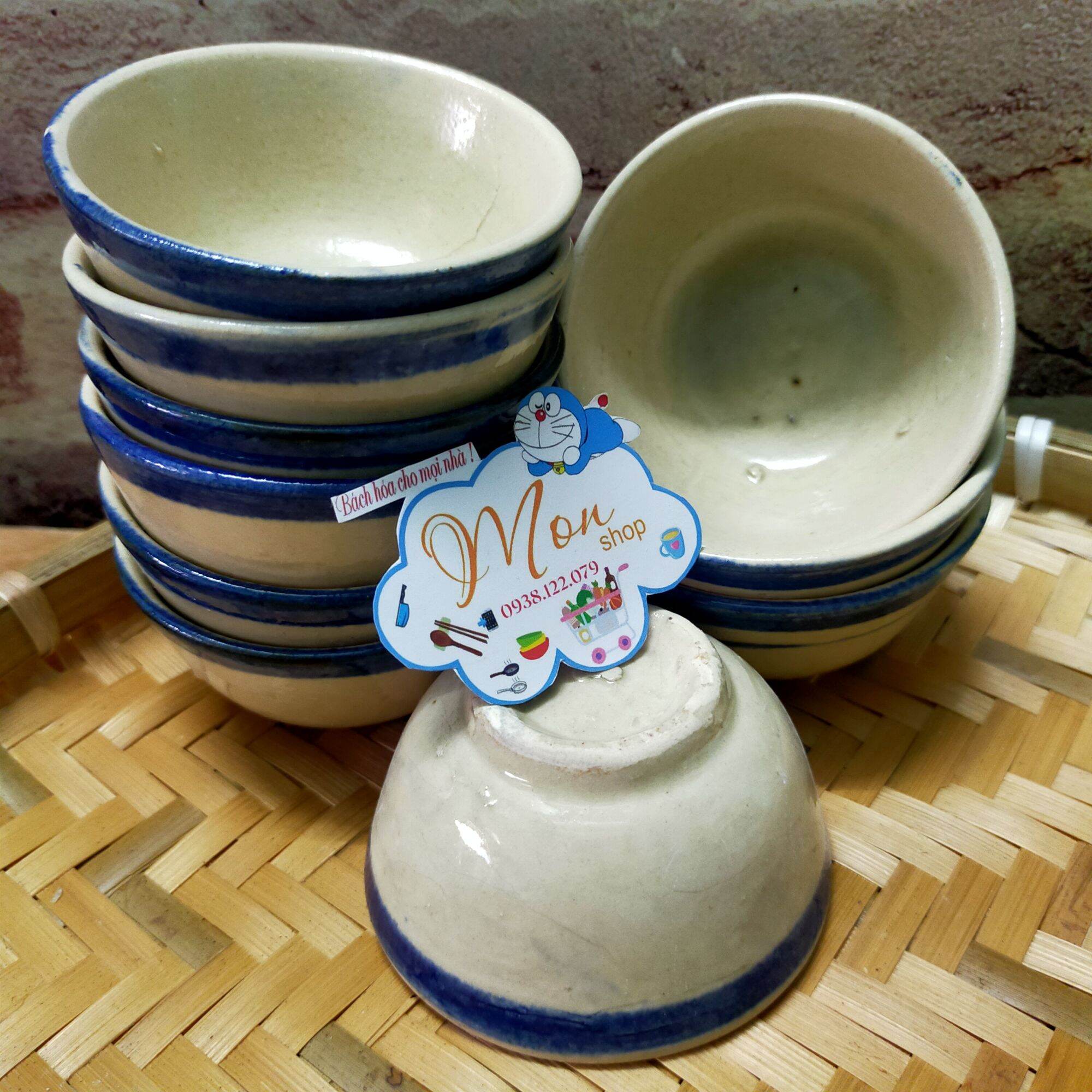 BỘ 10c CHÉN CHẤM NHỎ-BÁNH BÒ CHỈ XANH HÀNG THÔ