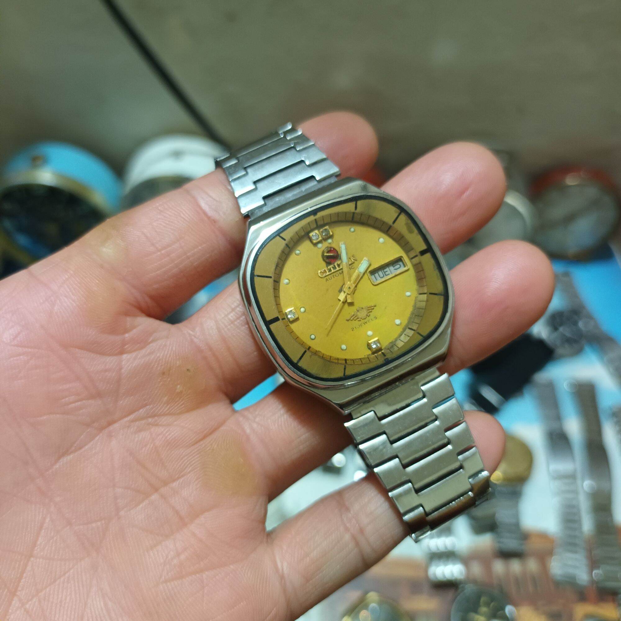 Đồng hồ Citizen automatic cổ 21 Jewels 4 hạt xoàn