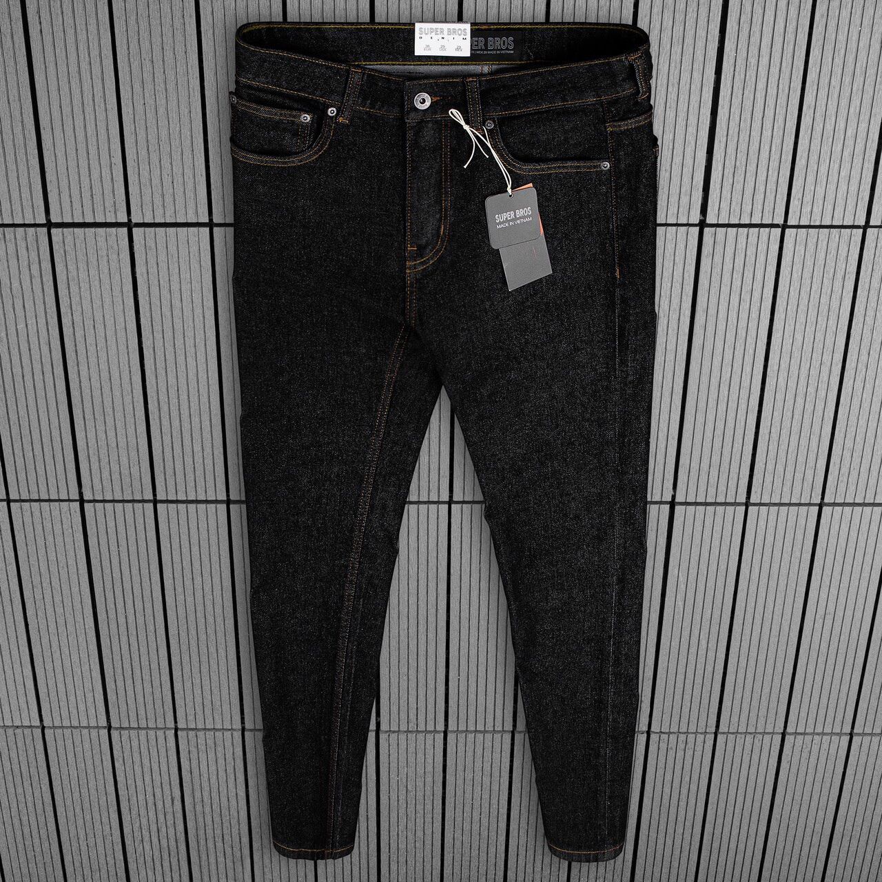 Quần jean nam màu đen jean indigo super bros
