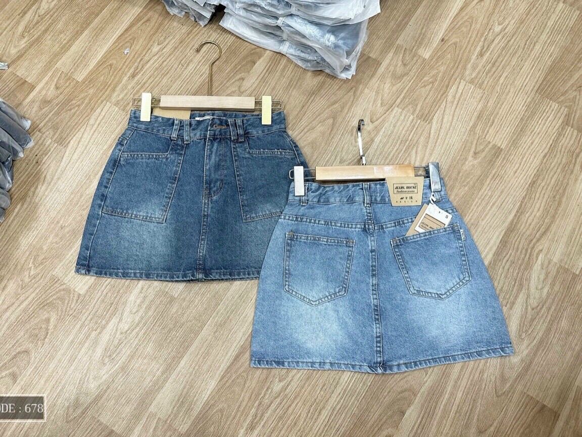 Chân váy jean cao cấp chuẩn shop