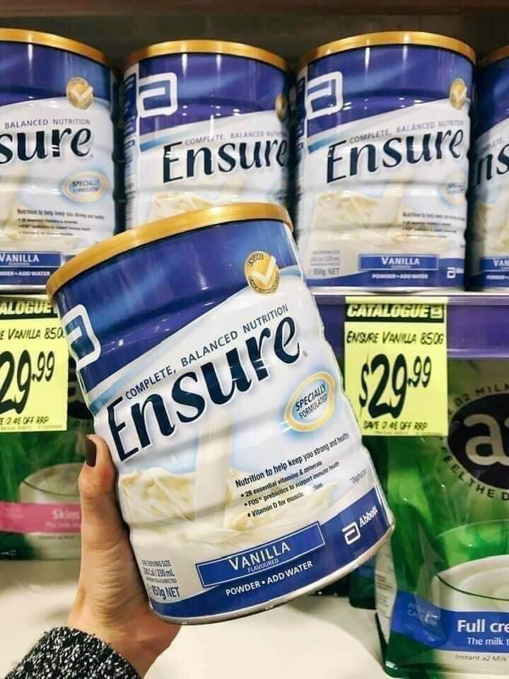 Mẫu mới Sữa Bột Ensure 850gr hàng Úc