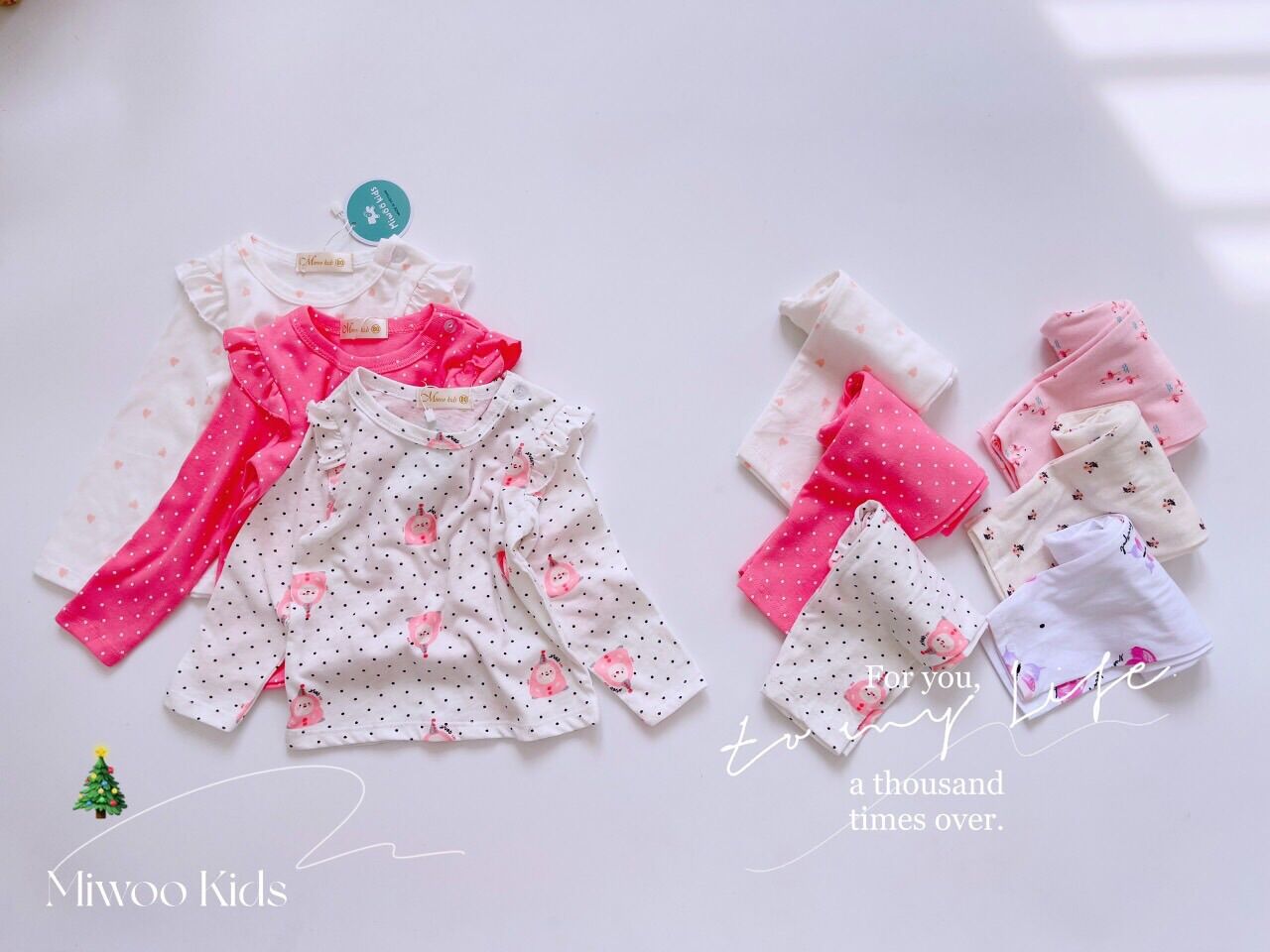 Đồ bộ ngủ cotton cánh tiên tay dài quần dài cho bé gái từ 1 - 4 tuổi