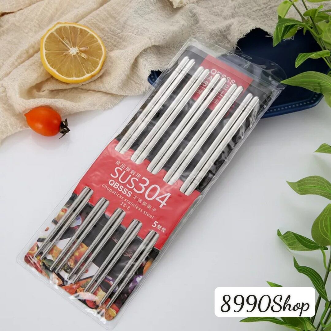 Set 5 Đôi Đũa Inox Cao Cấp