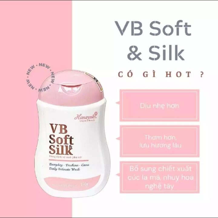 Dung dịch vệ sinh phụ nữ màu hồng Hanayuki soft silk 150g
