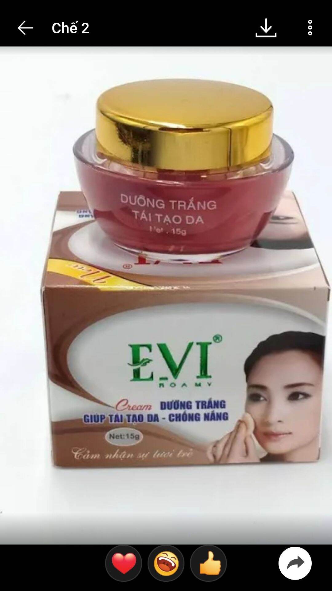 Evi dưỡng trắng tái tạo chống nắng 15g