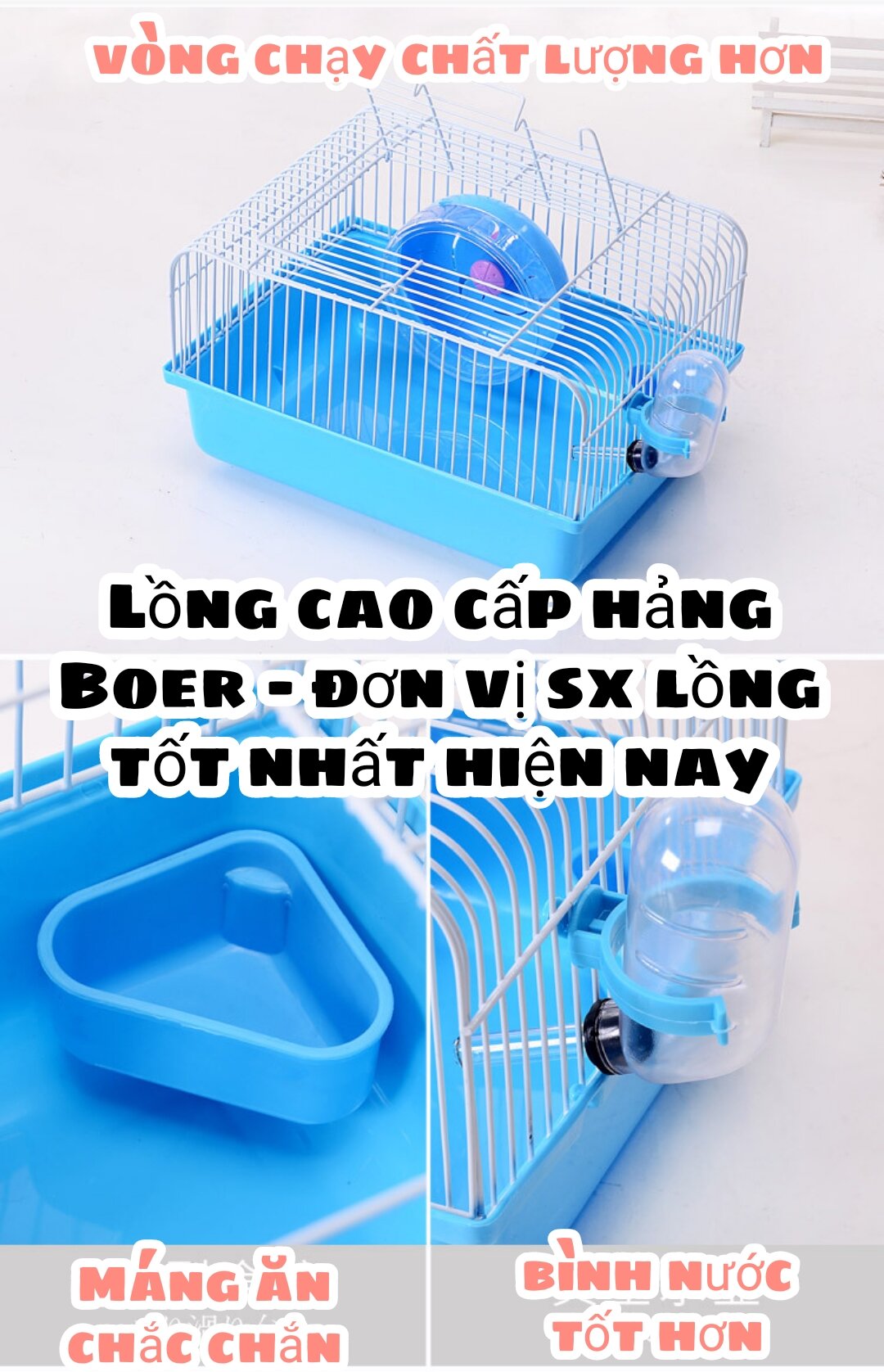 [CHÍNH HẢNG] Lồng 30dx23rx16c cho Hamster đủ phụ kiện
