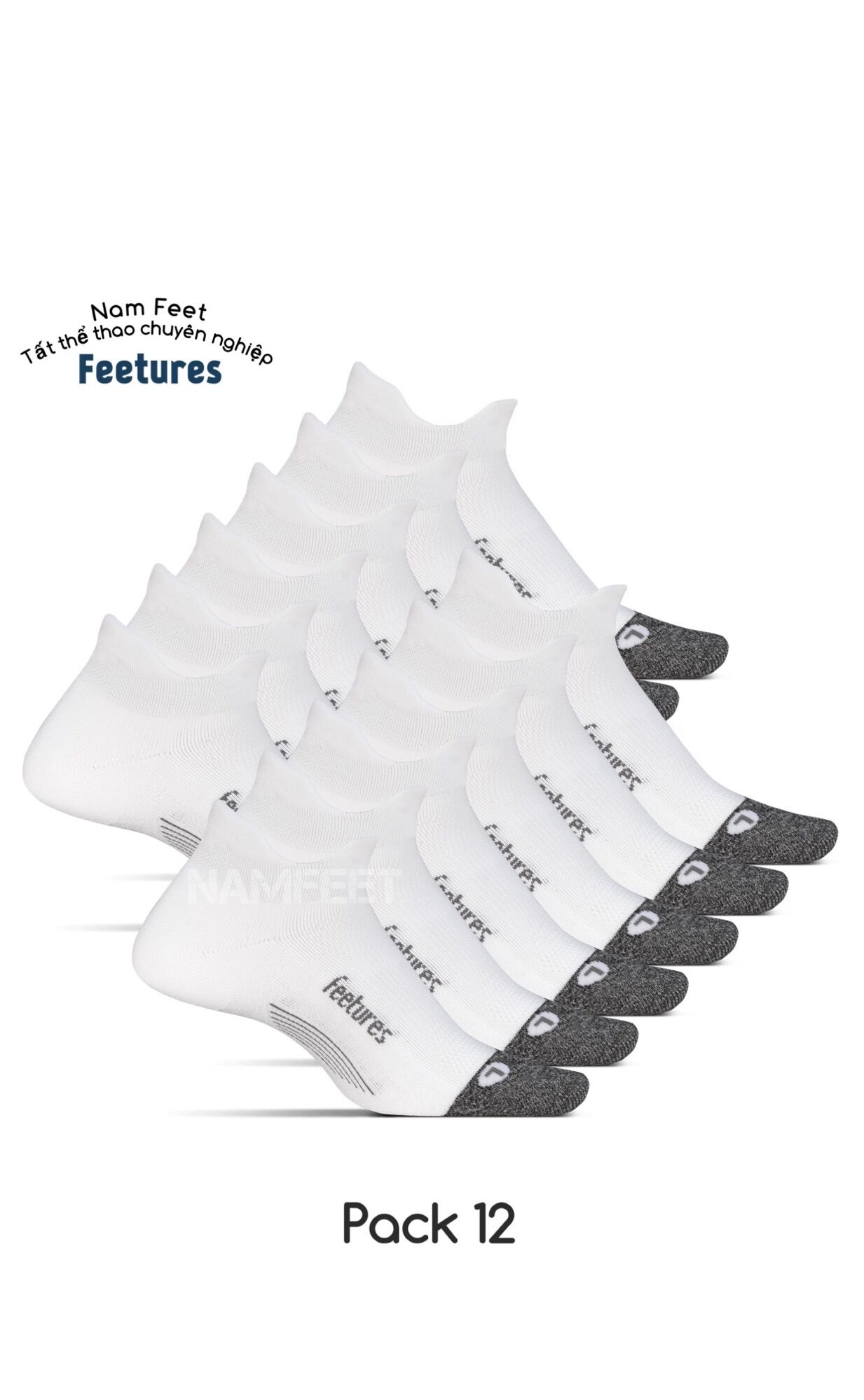 Set 12 đôi Tất chạy bộ Cao cấp Xuất Mỹ, bền form và khử mùi tuyệt đối