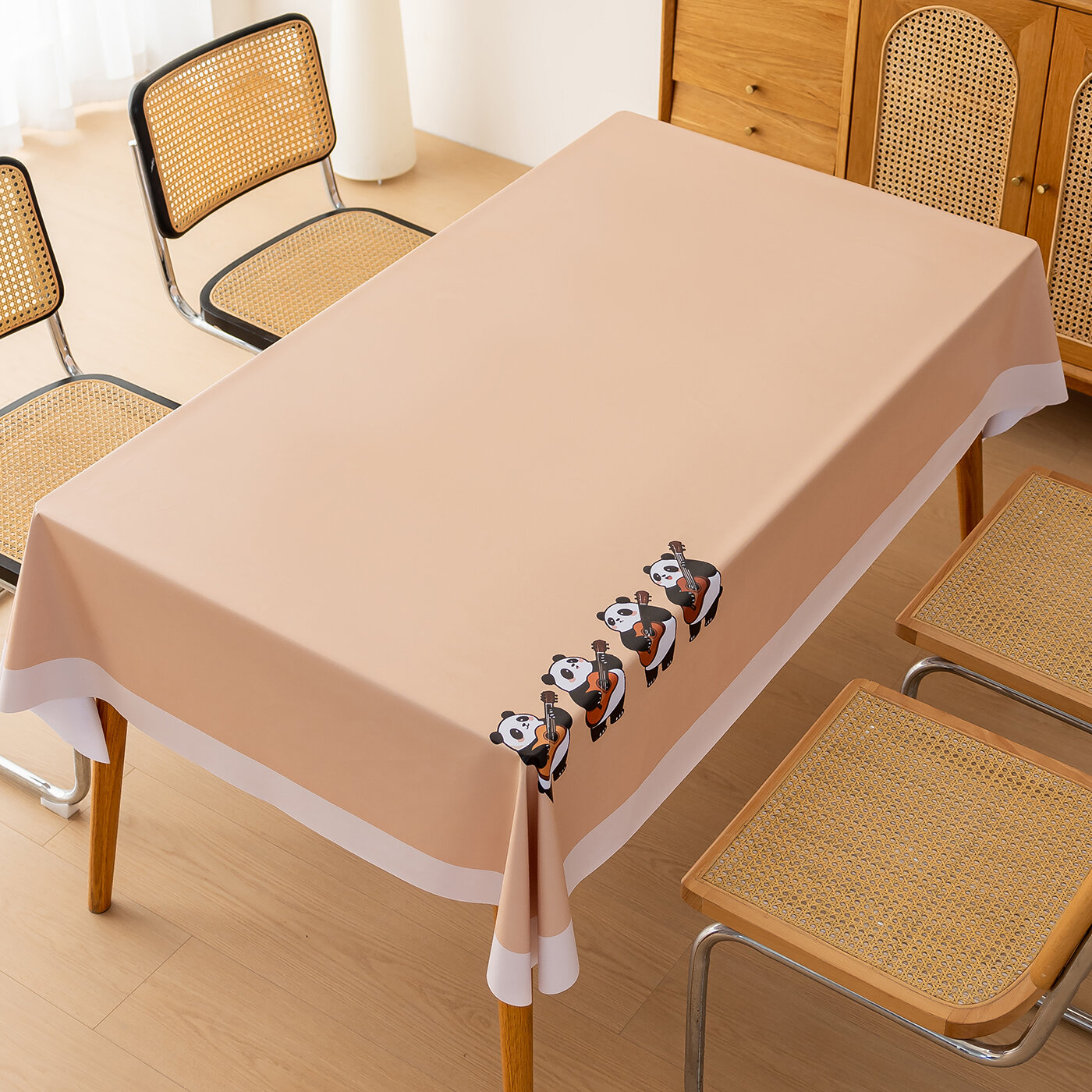 WANGSHIHUAYI | Bàn trải bàn PVC hình vuông chống nước, chống dầu, chịu nhiệt, không cần giặt