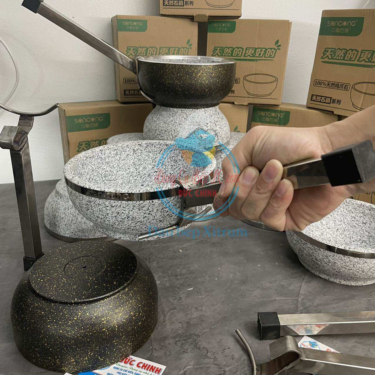 Gắp bát đá,bát nóng, thố đá giữ nhiệt