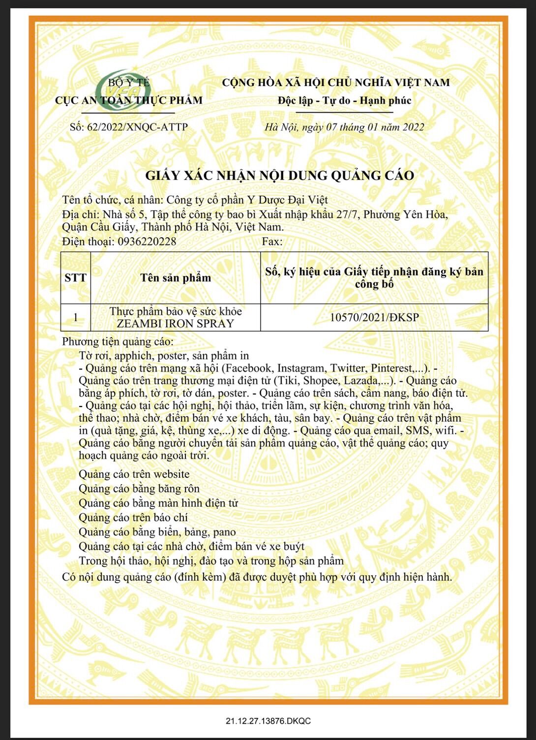 Sắt Zeambi (New Lọ Thuỷ Tinh)