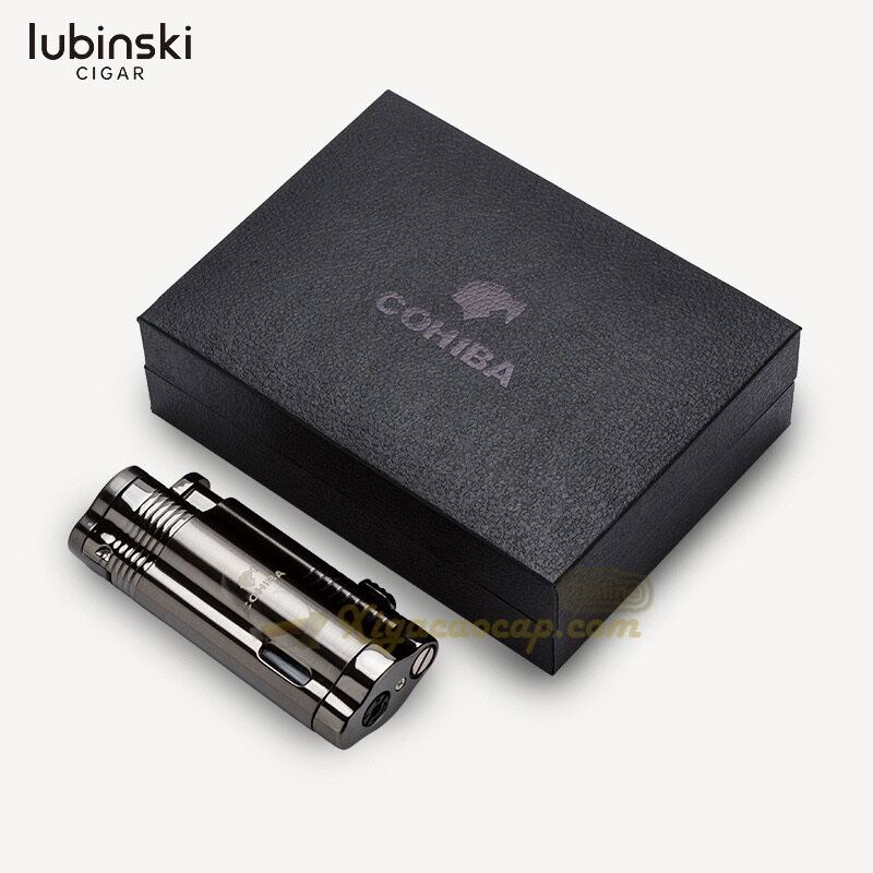 Khò cigar Bật lửa xì gà, Bật lửa Khò xì Gà COHIBA 3 tia lửa có khoan cao cấp