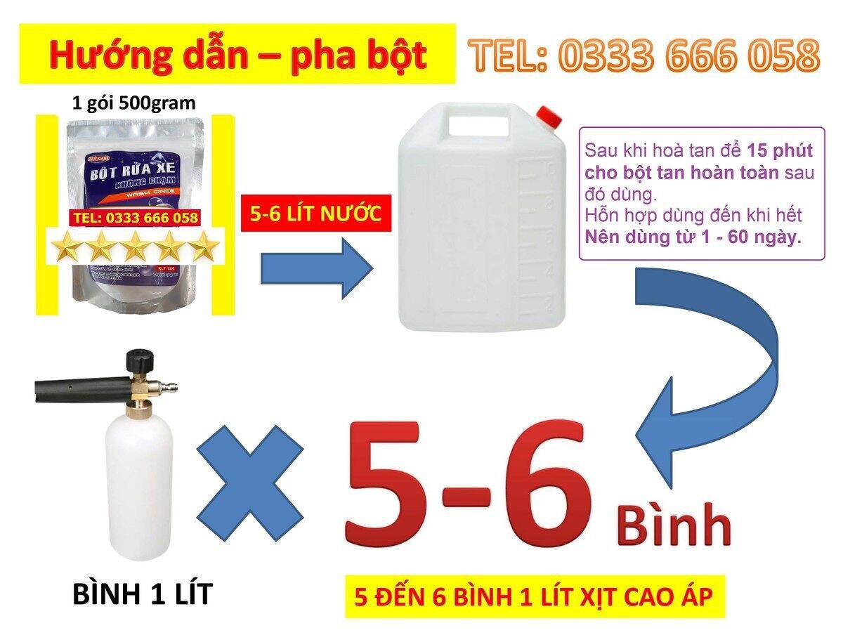 Bột rửa xe không chạm WASH ONCE 500Gram
