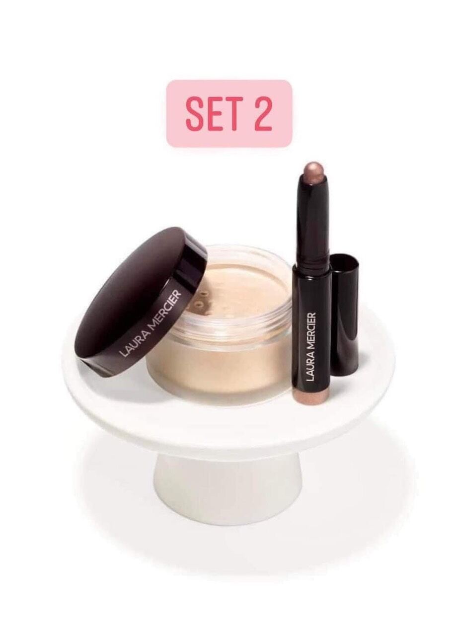 Set phấn phủ và sáp kẻ mắt LAURA MERCIER MINISIZE