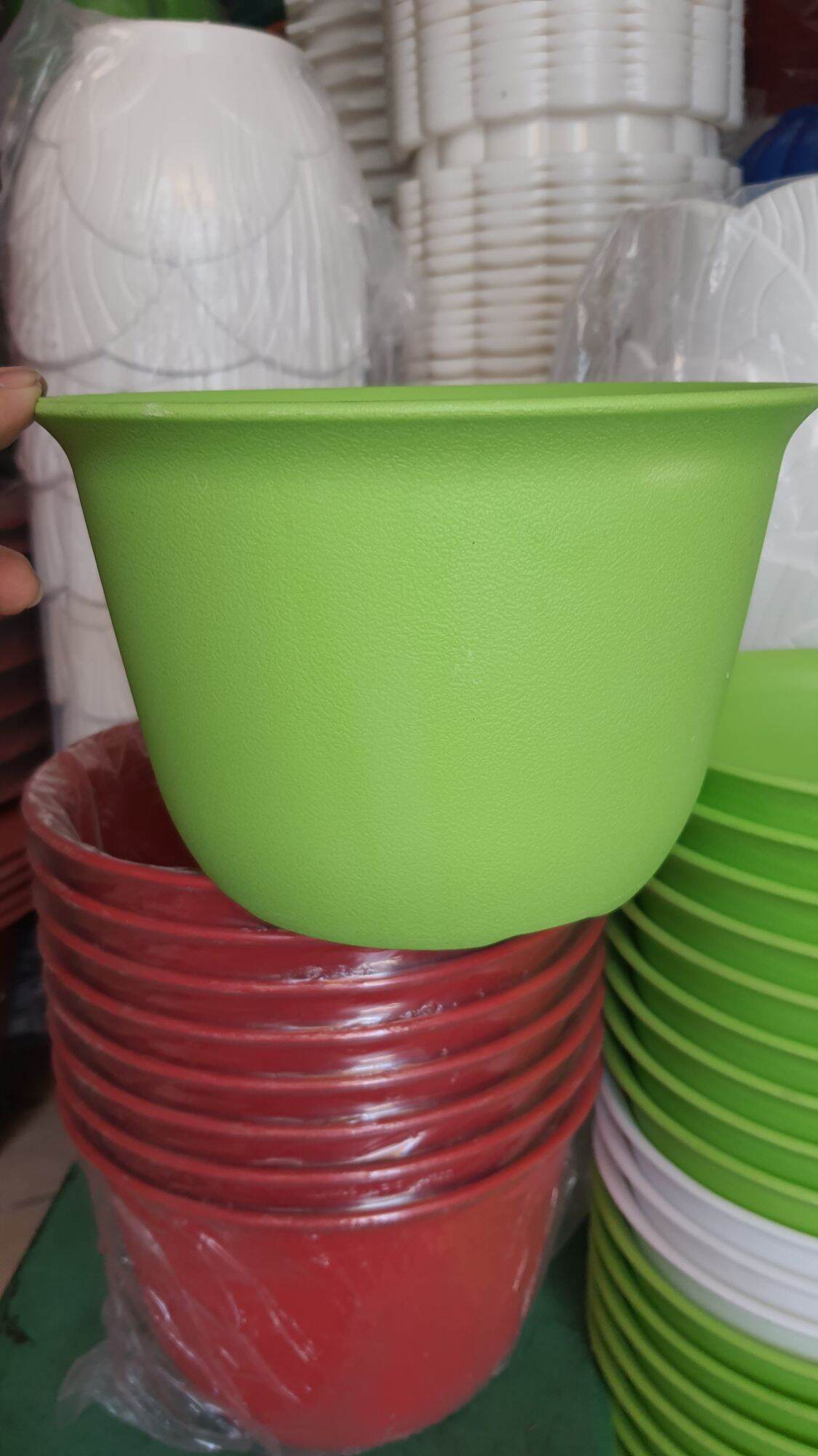 Bán sỉ combo 10 chậu nhựa tròn vành đường kính 20cm dày đẹp