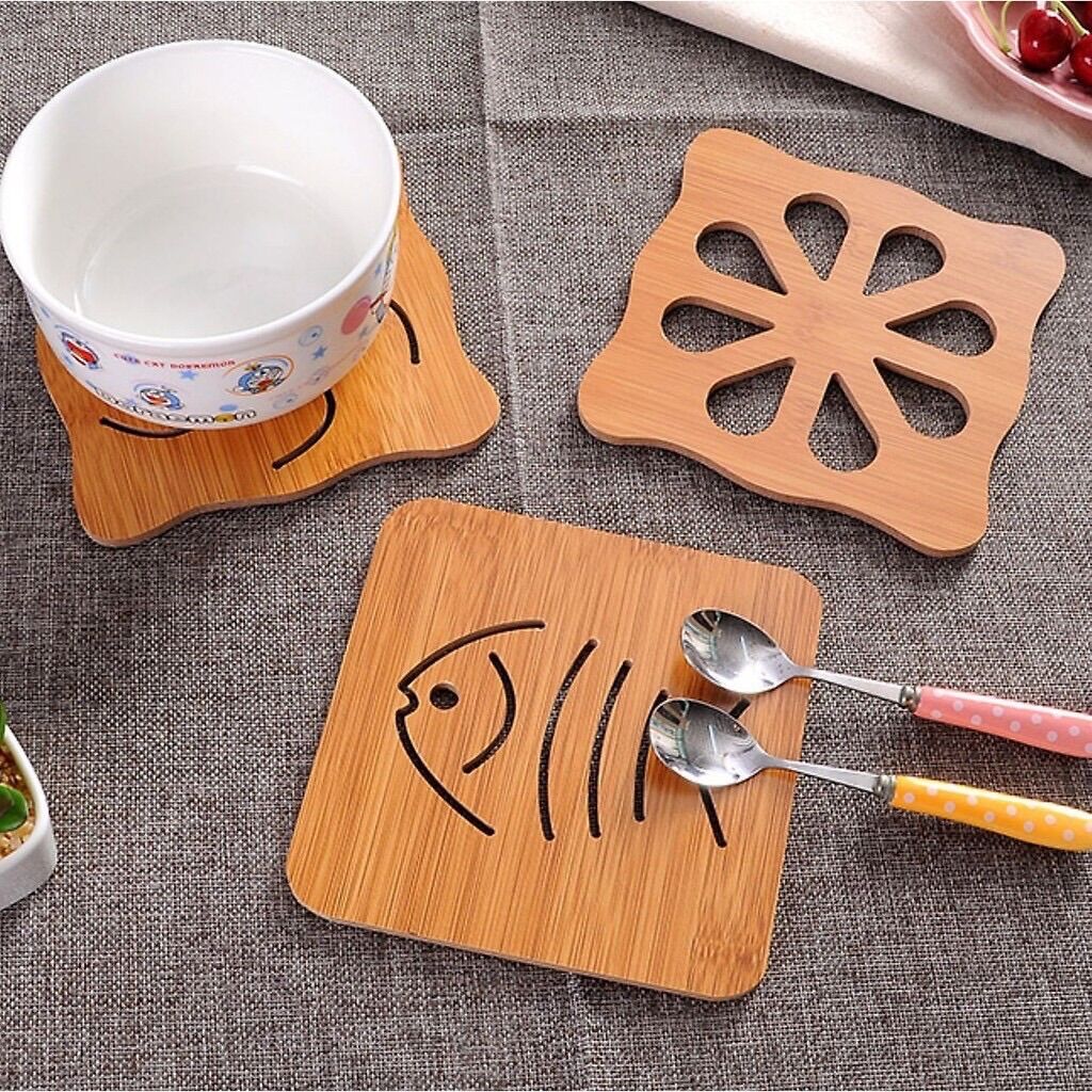 Miếng lót nồi bằng gỗ ép lót cách nhiệt