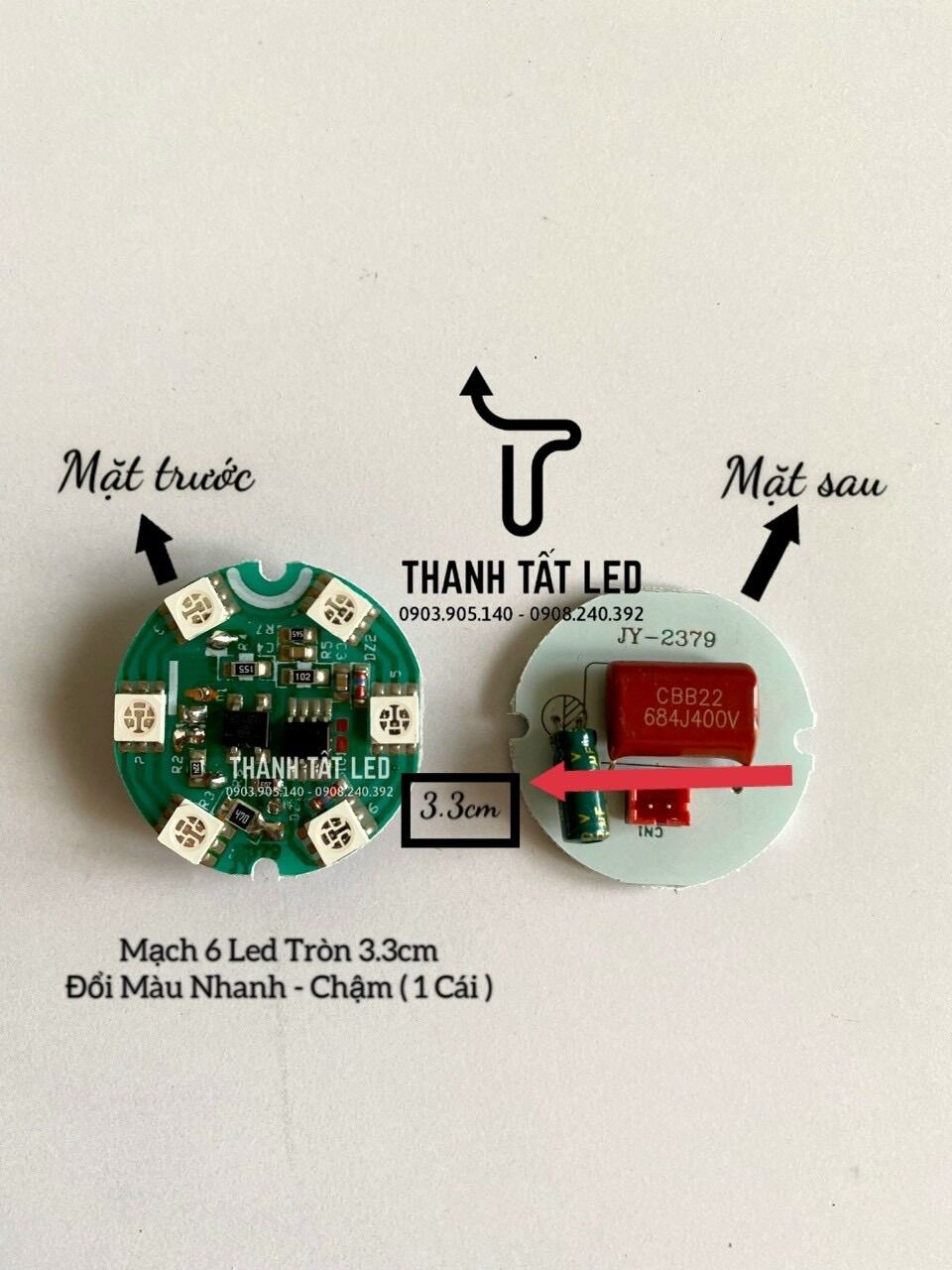 [HCM]✨ Bo mạch led đổi màu dùng cho tất cả đèn thờ pha lê 1 Cái Bo 6 Led Tròn 3.3 cm siêu bền siêu sáng  ✨