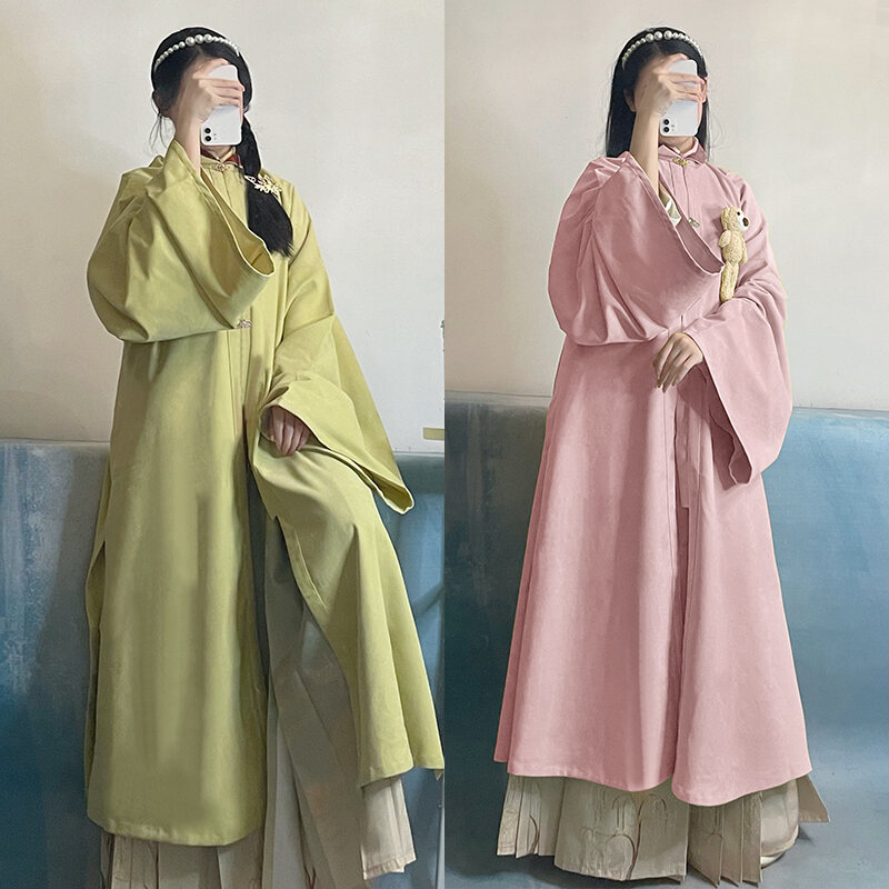 Váy Mặt Ngựa Kiểu Minh Hán Phục Đối Xứng Cổ Đứng Nguyên Bản Trang Phục Nữ Không Phải Cổ Trang Thường Hán Mùa Đông Năm 2021 Áo Dài Phong Cách Tối Minh thumbnail