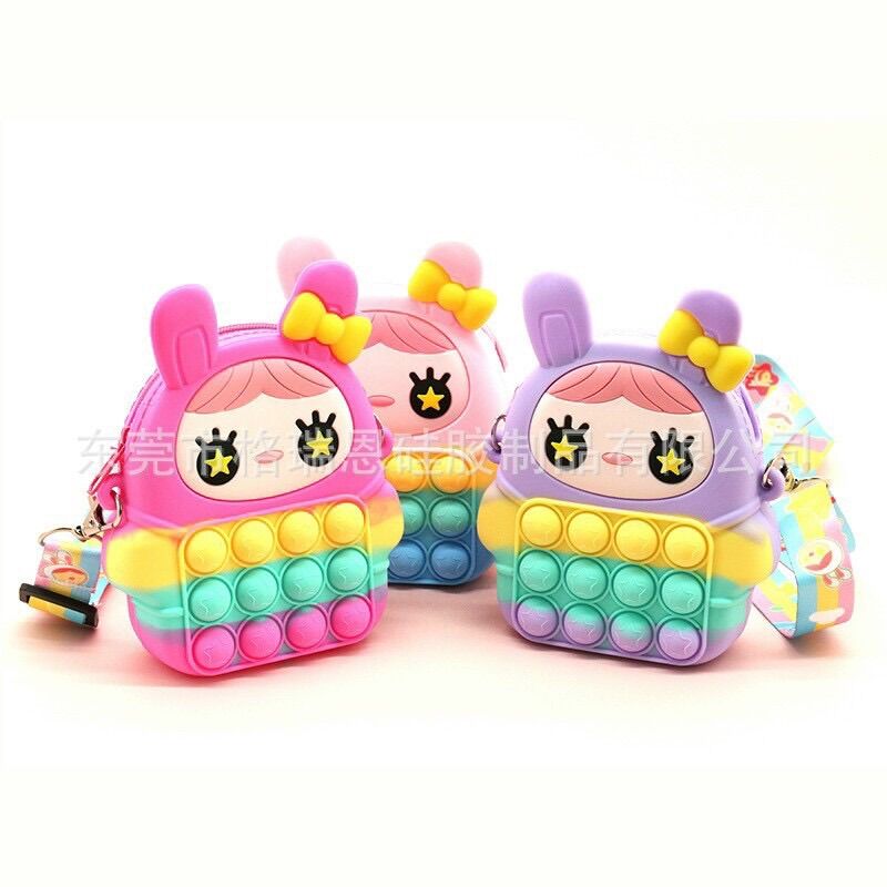 Túi popit mini cô gái mắt to dễ thương