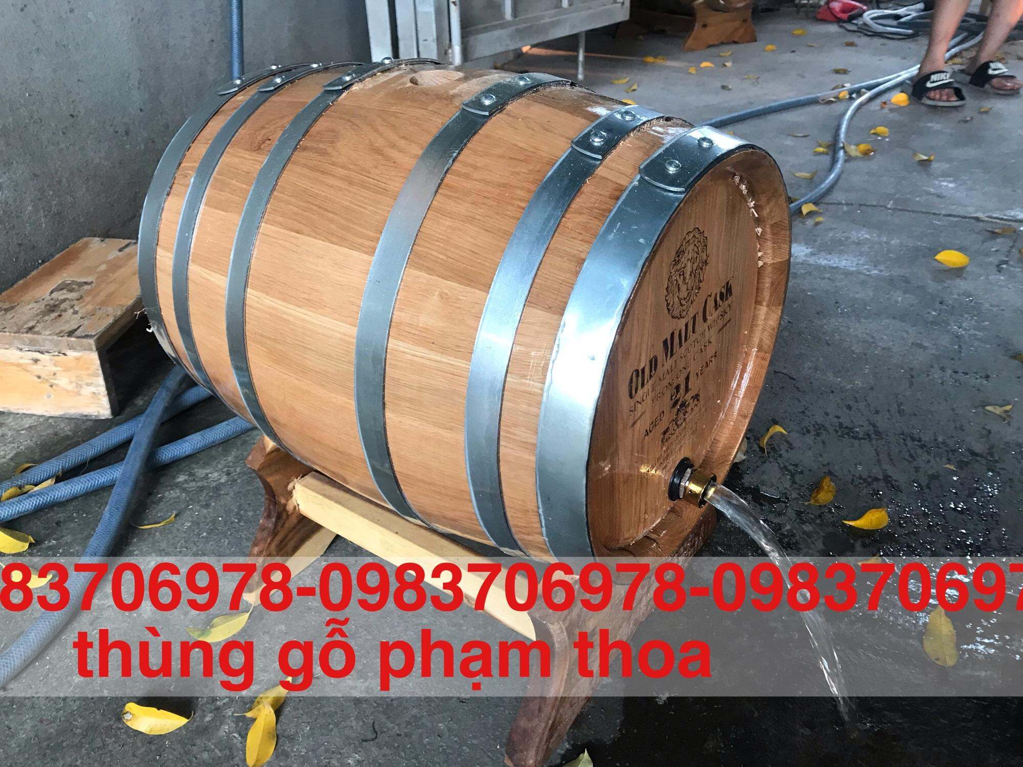 Thùng ruou gỗ sồi 20lit đỏ chuẩn 100%