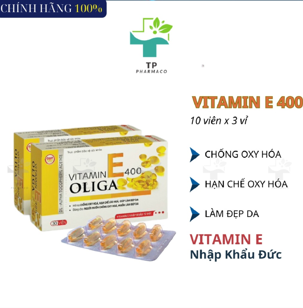 Vitamin E400 Oliga, Hộp 30 viên