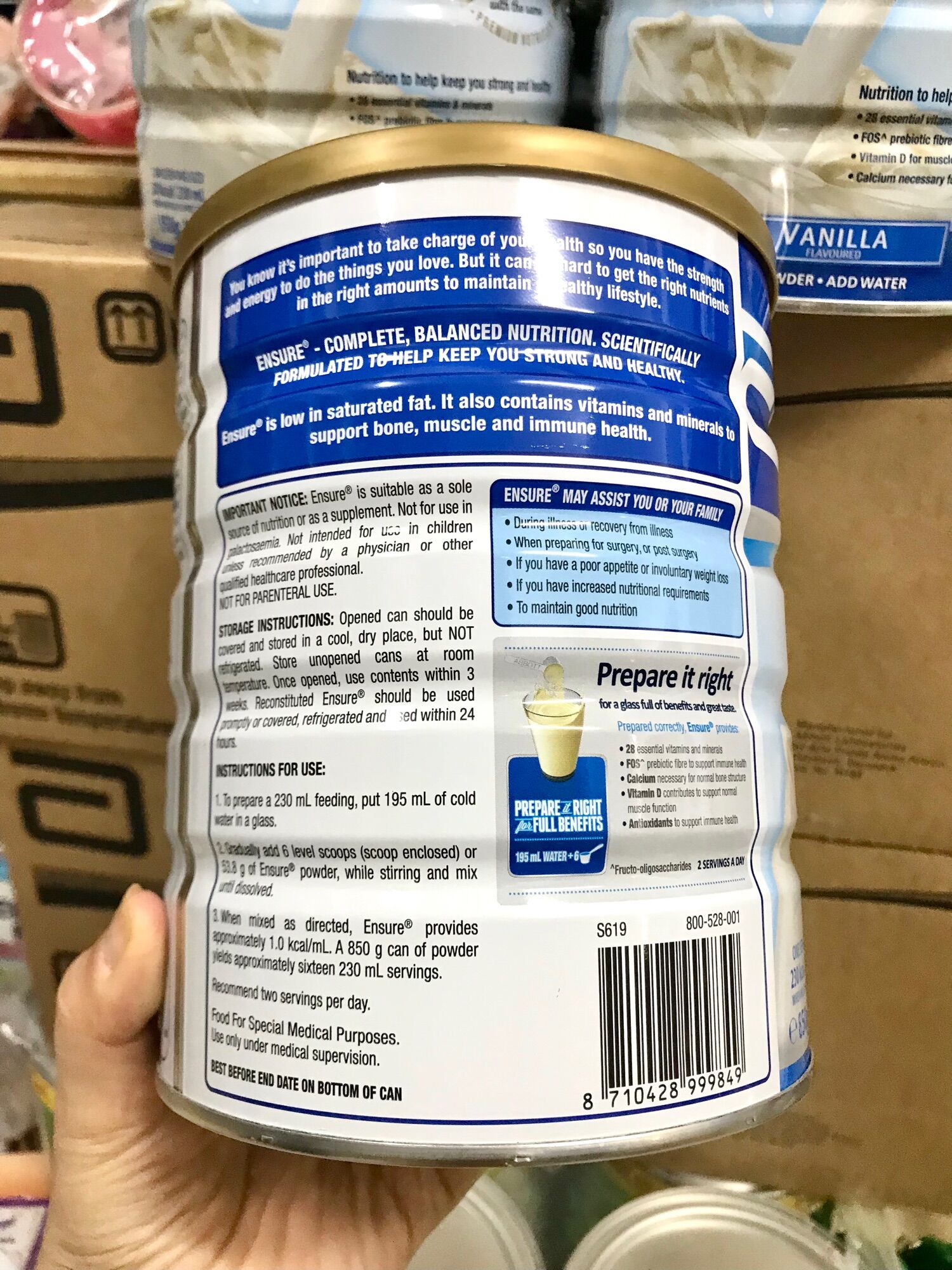 Sữa bột ENSURE - Úc 850g/hộp