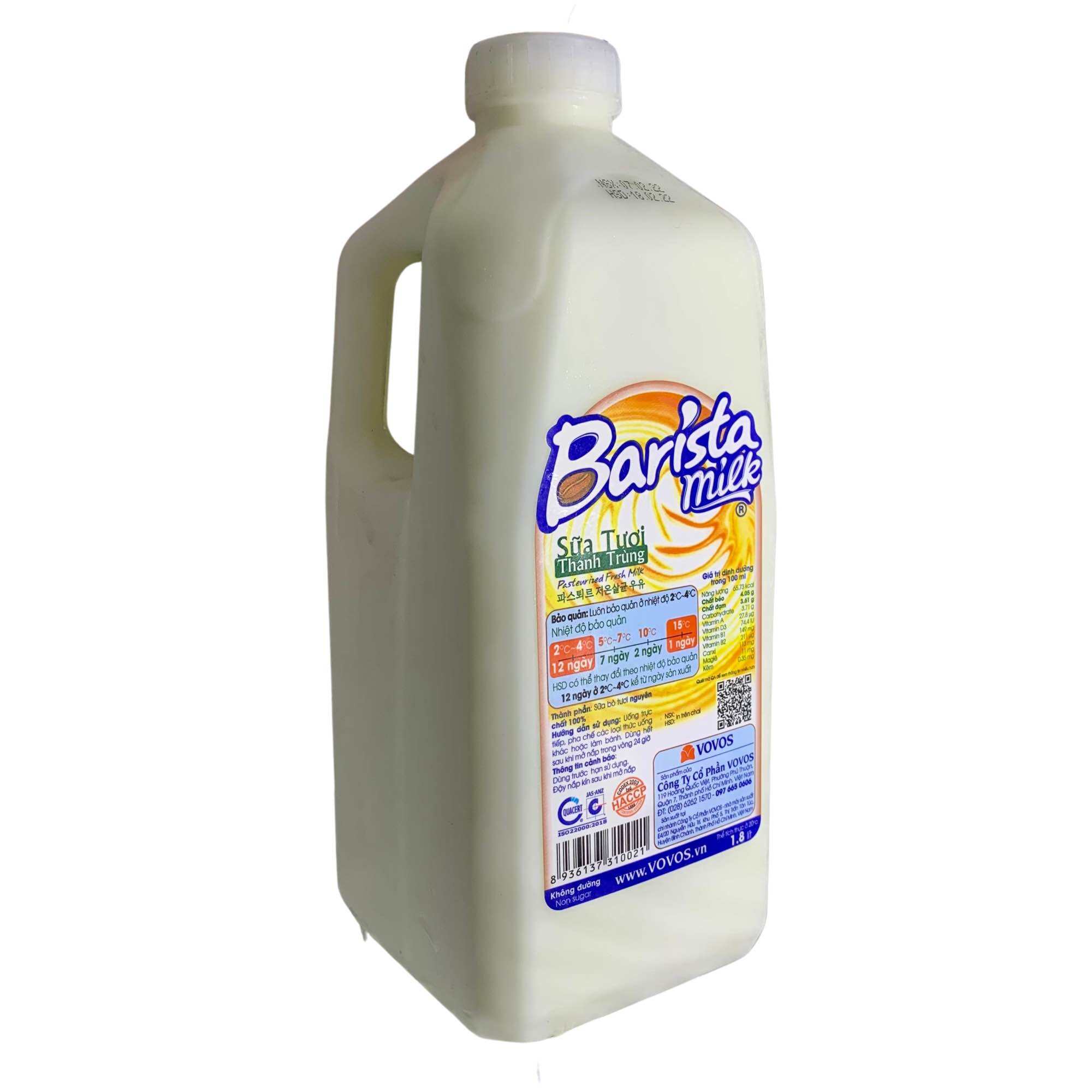 Sữa Tươi Thanh Trùng Barista Milk 1.8L