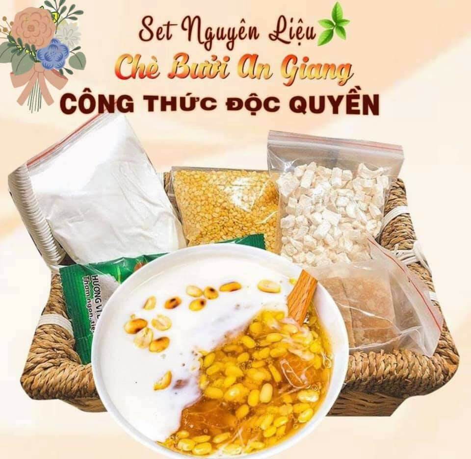Set Nguyên liệu nấu chè bưởi đậu xanh có kèm công thức nấu siêu dễ và nhanh thành phẩm chè ngon