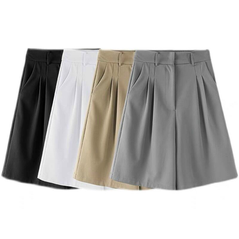Quần short suông ống rộng MIE ngố cạp cao dáng culottes