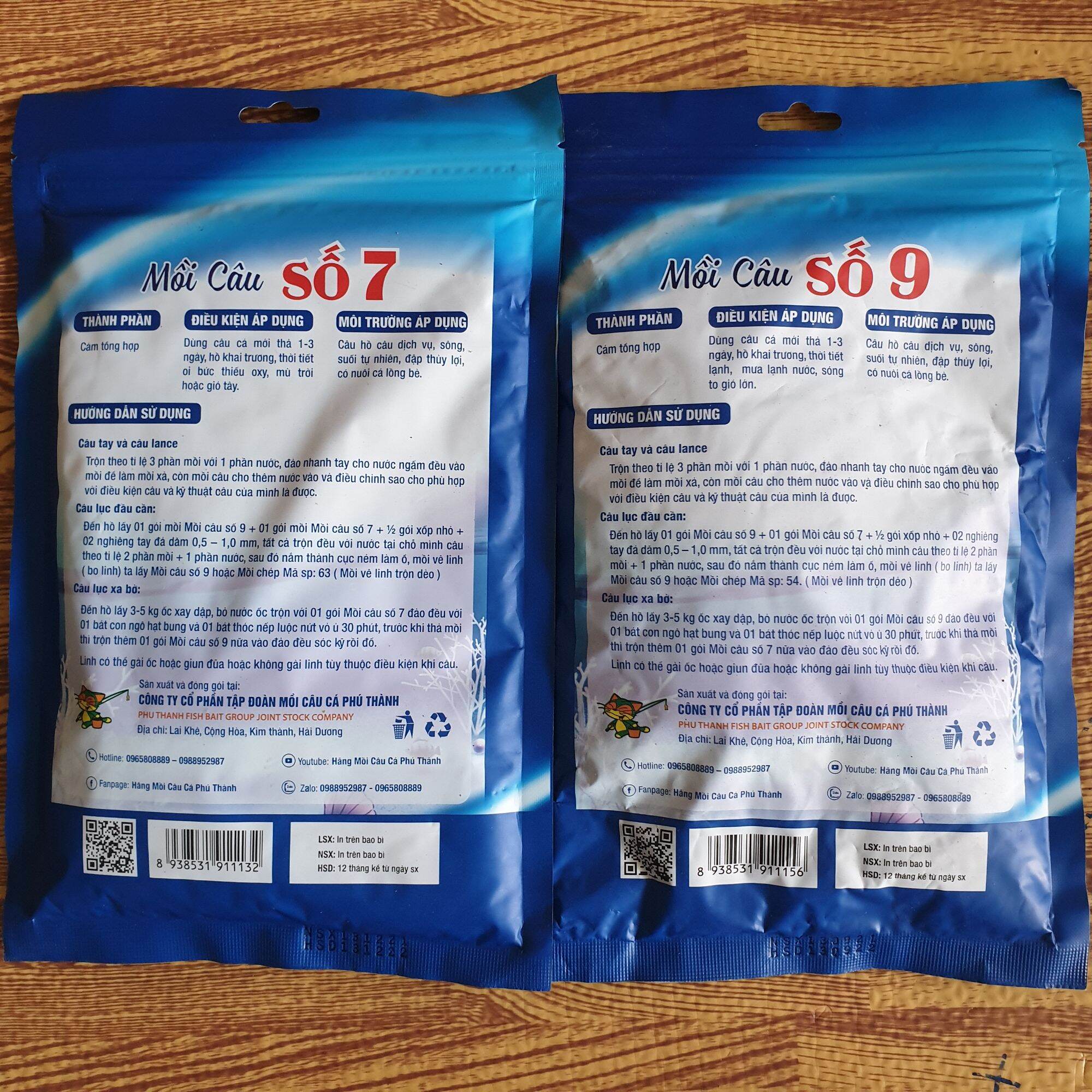 Mồi câu số 7 & số 9 ( combo 2 gói 600gram )--  chuyên chép , diếc