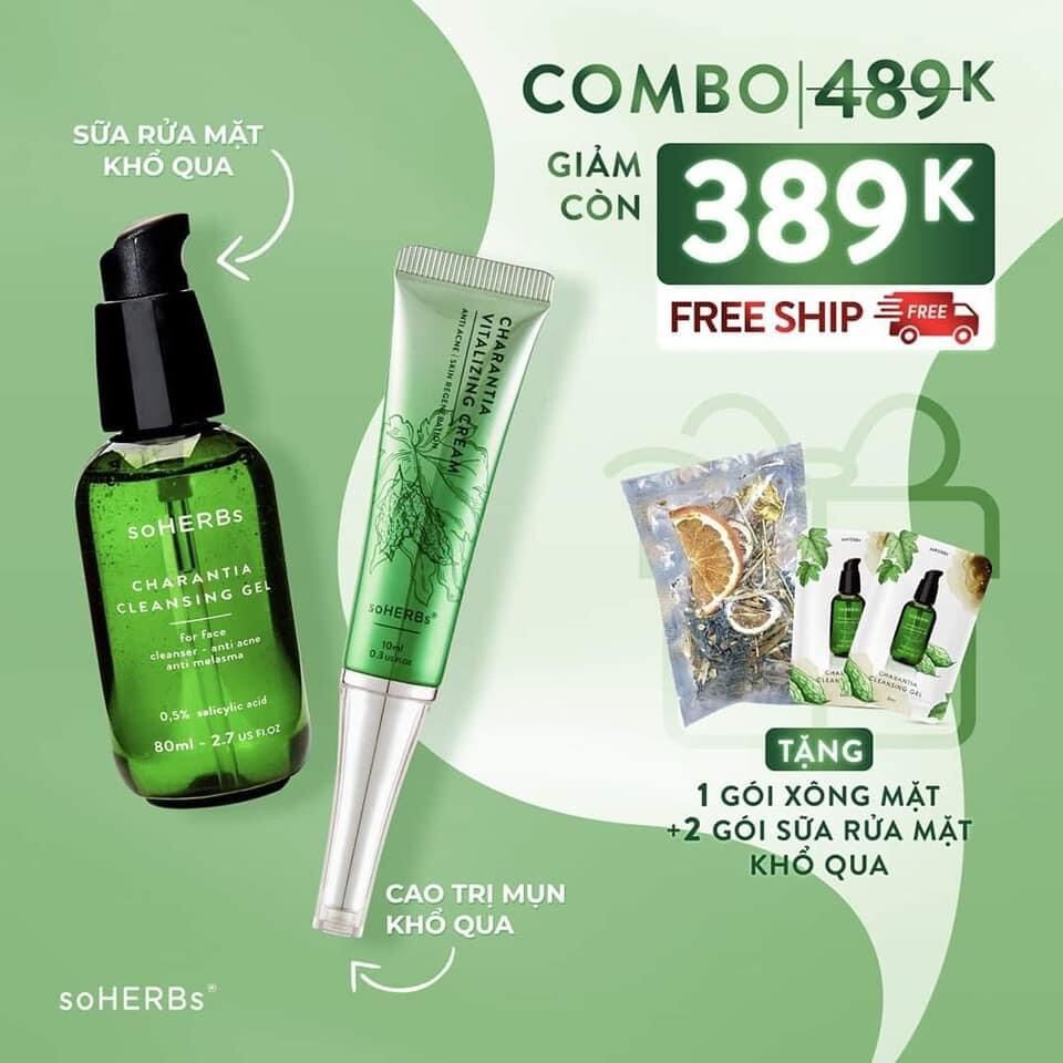 Combo Gel Rửa Mặt Và Cao Khổ Qua Dành Cho D/A Mụ.n - Soherbs