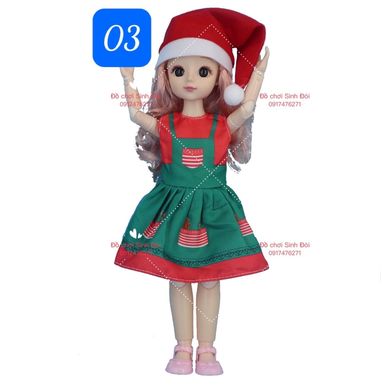 Búp bê 30cm ( mập ) mặc áo Noel và nón