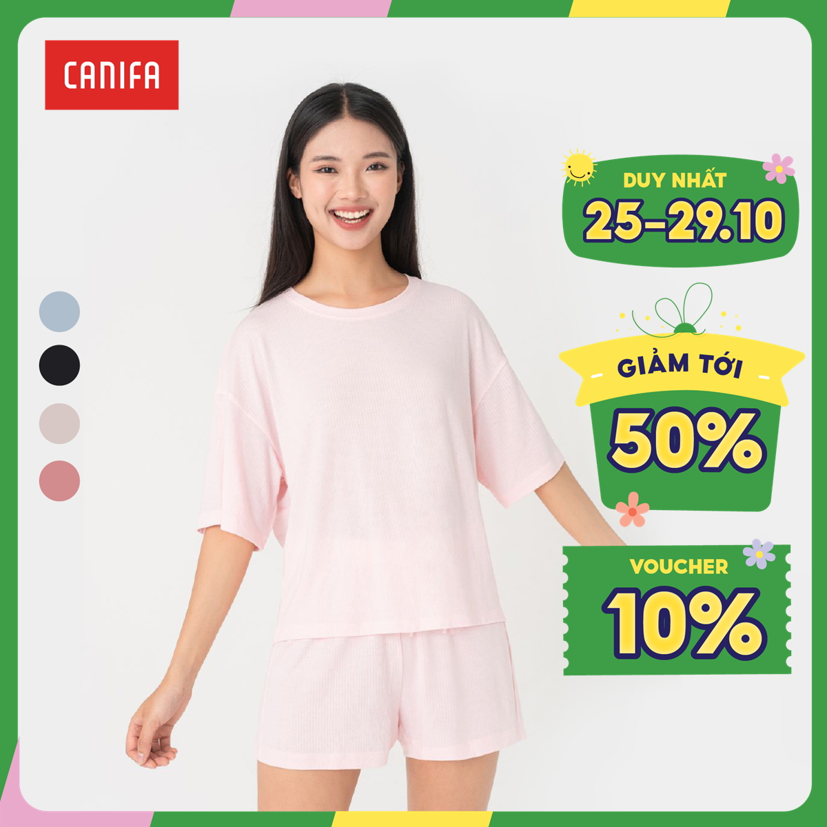 Áo phông bé gái có hình in canifa chất liệu 100% cotton, cố tròn tra bo, tay cộc. 1ts22w014