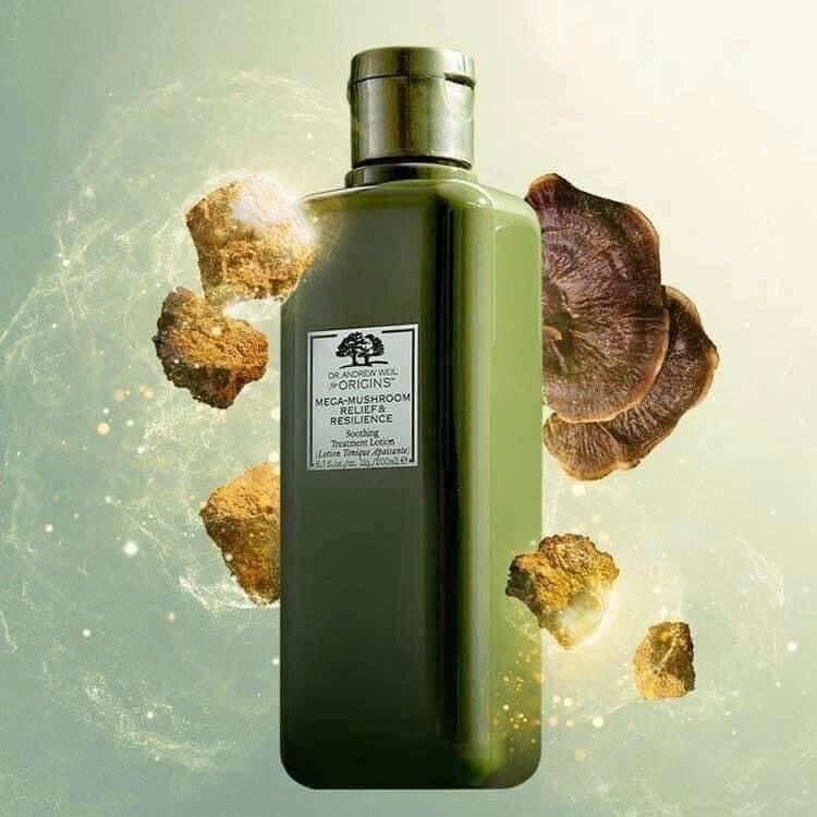 Toner Nấm Origins Mega Mushroom Skin Relief Soothing Treatment Lotion 200Ml30Ml