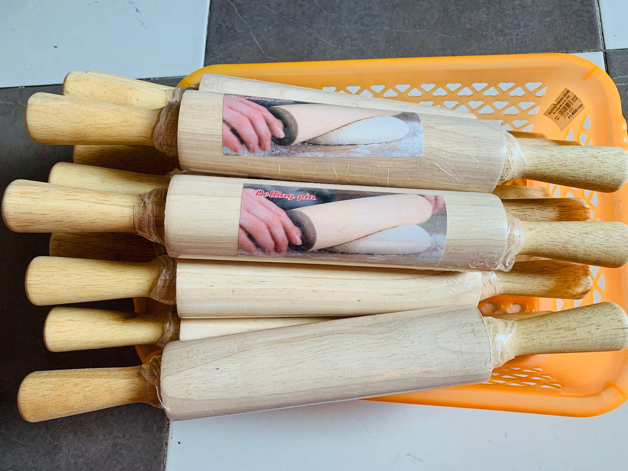 Chày cán bột gỗ có trục xoay cao cấp 38cm